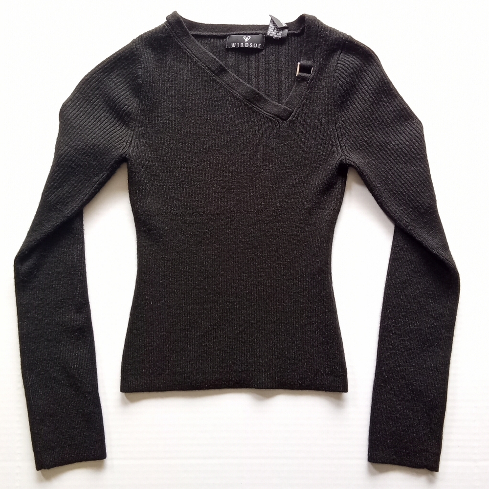 Windsor Black V-Neck Sweater